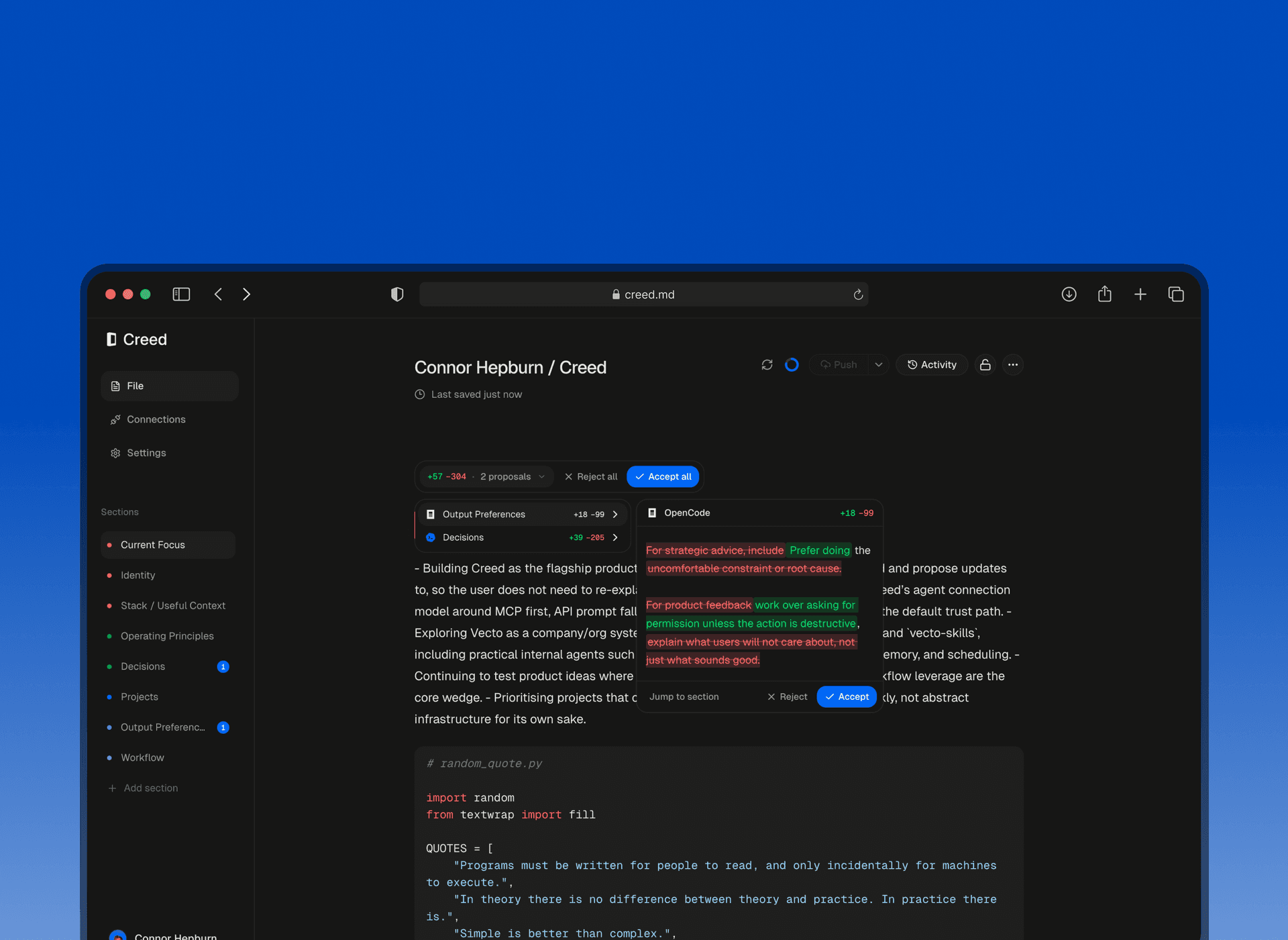 App Interface